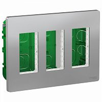 SCHNEIDER ELECTRIC UNICA SYSTEM+ БЛОК скрытой установки 3х2 АЛЮМИНИЙ (NU173430)