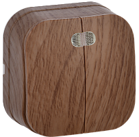 IEK GLORY Выключатель двухклавишный наружный дуб с индикацией (EVH21-K24-10)