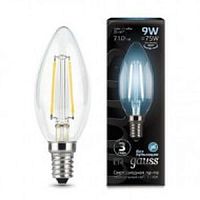 GAUSS Лампа светодиодная LED 9Вт E14 Filament свеча, белый  (103801209)