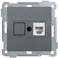 IEK РТ12-1-Б Розетка телефонная RJ12 BOLERO антрацит IEK  (ETB10-K95)