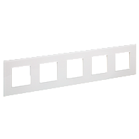 IEK SKANDY Рамка 5-местная SK-F25W стекло арктический белый  (SK-M52-G-K01)