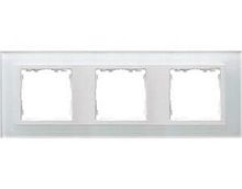 SIMON Рамка на 3 поста, S82N, белый - белый (стекло) (82637-30)