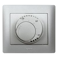 LEGRAND Galea Life Термостат-переключатель с кнопкой алюминий (775685 )