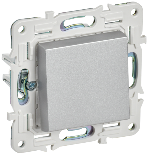 IEK SKANDY Выключатель 1-клавишный 10А SK-V01S серебряный  (SK-V10-0-10-K23)