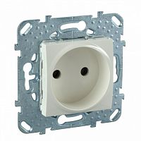SCHNEIDER ELECTRIC UNICA Розетка в рамку без заземления со шторками бежевая (MGU5.033.25ZD)