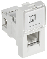 IEK PRIMER РКИ-10-00-П-6 Розетка компьютерная RJ45 UTP кат.6 (1 модуль) белая  (PR-KK40D-RI-0-1-C06U-K01)