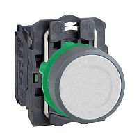 SCHNEIDER ELECTRIC Кнопка 22мм, белая, с возвратом, монтаж заподлицо.1НО, пластик C0 (XB5AA11C0)