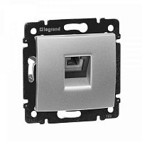 LEGRAND VALENA Розетка телефонная 1хRJ11 алюминий (694347)