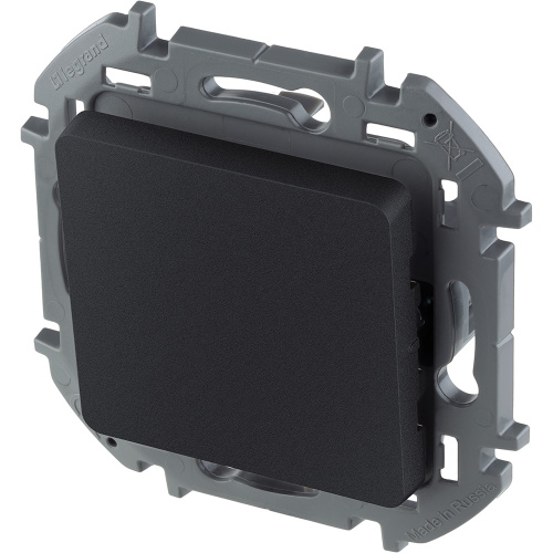 LEGRAND INSPIRIA Переключатель одноклавишный   для скрытого монтажа, цвет "Антрацит", номинальный ток 10 А, напряжение ~250В (673653) фото 6