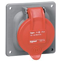 LEGRAND Розетка встраиваемая IP44 3К+H+З 400v 63А Hypra (053824 )