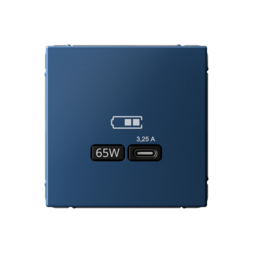 Systeme Electric ARTGALLERY USB Розетка тип-С 65Вт высокоскор.заряд. QC, PD, механизм, аквамарин (GAL001127)
