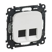 LEGRAND Розетка Valena ALLURE информационная двойная RJ45 категория 6 UTP лицевая панель белая (753743 )