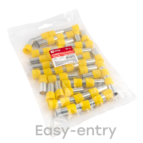 EKF Наконечник штыревой НШвИ 70.0-20 желтый  (50шт) (nhvi-70.0-20) фото 3
