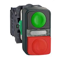 SCHNEIDER ELECTRIC Кнопка 22мм двойная с маркировкой + LED (XB5AW73731B5)