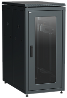 IEK Шкаф напольный сетевой 19'' LINEA N 28U 800х1000мм стеклянная передняя дверь. задняя перфорированная черный (LN05-28U81-GP)