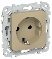 FLITE Розетка с заземлением без защитных шторок безвинтовое крепление 16А  хаки (FI-R11-16-1-K59)
