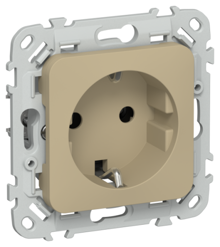 FLITE Розетка с заземлением без защитных шторок безвинтовое крепление 16А  хаки (FI-R11-16-1-K59)