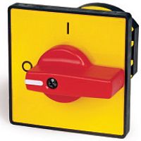 DKC Рукоятка переключателя кулачкового для R02 для сх.1...4 желтая площадка/красная ручка (AZ0201)