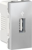 SCHNEIDER ELECTRIC Коннектор USB UNICA MODULAR 1 модуль алюминий (NU342930)