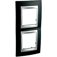 SCHNEIDER ELECTRIC UNICATop Рамка 2 поста вертикальная родий/алюминий (MGU66.004V.093)