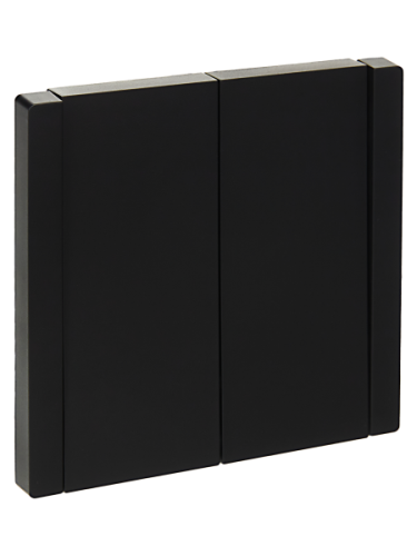 IEK FORTE&PIANO Выключатель 2-клавишный проходной 10А FP107 черный  (FP-V22-0-10-1-K02)