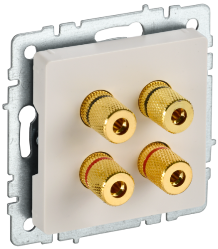 IEK BRITE Аудиорозетка 4-местная РА10-БрКр бежевый (BR-S40-K10)