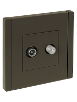 IEK FORTE&PIANO Розетка двойная TV+SAT FP338 серый  (FP-AF20-O-K03)