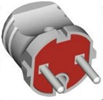 ABB Вилка б/з  (бел./красн.) (505-000601-810)