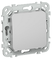 FLITE Выключатель 1-клавишный кнопочный 10А  алюминий (FI-V14-0-10-1-K47)