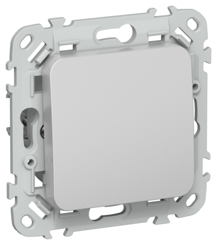 FLITE Выключатель 1-клавишный проходной 10А ВС61-1-0- алюминий (FI-V12-0-10-1-K47)