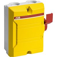 ABB Выключатель в боксе управление сбоку желтый 3р 25А IP65 BW325 Y TPN (2CMA142441R1000)
