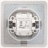 SCHNEIDER ELECTRIC W59 AQUA Переключатель одноклавишный, 10АХ, IP44, в сборе, белый (VS610-156B-18)