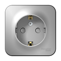 SCHNEIDER ELECTRIC BLANCA  розетка наружная  с заземлением со шторками, 16А, 250В, алюминий (BLNRA011103)