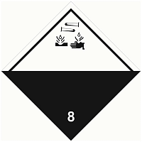 EKF Знак для маркировки опасных грузов ''Кл.8'' 250х250 мм, пленка самоклеящаяся ГОСТ 19433-88 (an-7-08)