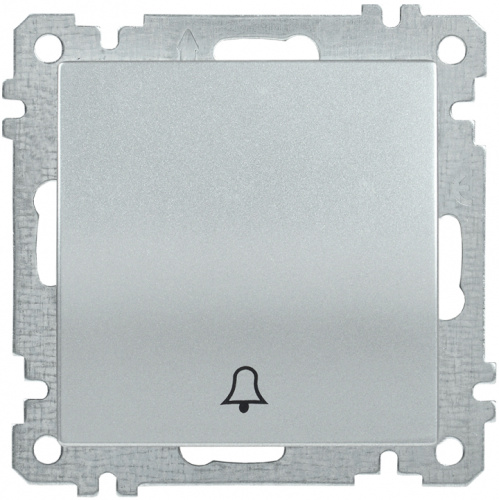 IEK ВС10-1-4-Б Выключатель одноклавишный кнопочный 10А BOLERO серебрянный IEK  (EVB14-K23-10)