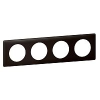 LEGRAND Рамка, четырехпостовая, черная перкаль (066744 )