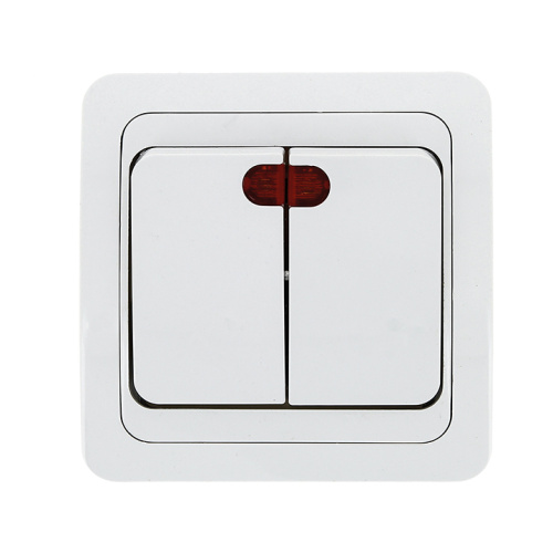 EKF Лондон Выключатель двухклавишный с индикатором 10А белый (EEV10-123-10) фото 2