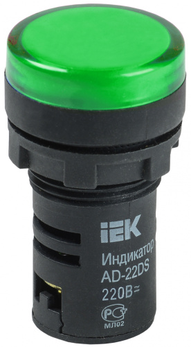 IEK Лампа AD-22DS зеленая светодиодная 110В (BLS10-ADDS-110-K06)