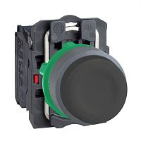 SCHNEIDER ELECTRIC Кнопка 22мм, черная, с возвратом, защита, заподлицо, 1НЗ, пластик C0 (XB5AP21C0)