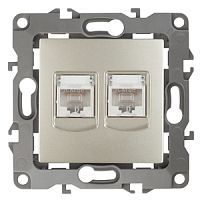 ЭРА Розетка информационная двойная 2XRJ45, , шампань, 12-3108-04 (Б0014732)