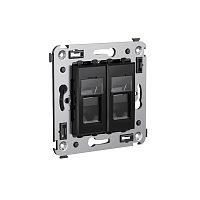 DKC Avanti Розетка RJ-45 в стену, 5e двойная, ''Черный квадрат'' (4402464)