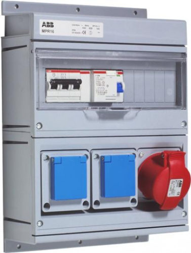 ABB Бокс MPR16 с розетками в сборе IP44 пластик  (MPR16)  (2CMA168997R1000)