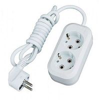 EKF Удлинитель Стандарт 2 гнезда шнур 10м 10А/2.2кВт с заземлением ПВС 3х0.75 (UBP10-375-2-10)