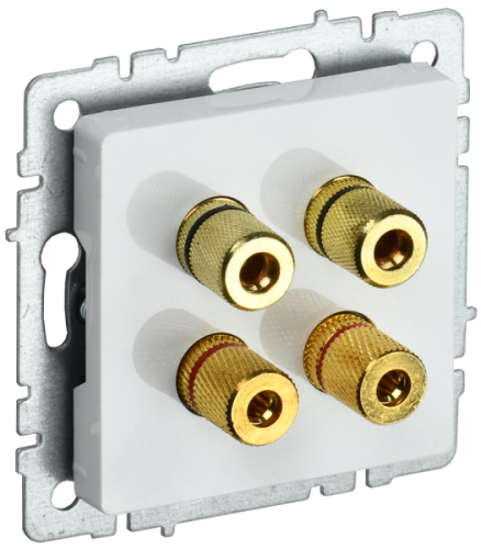 IEK BRITE Аудиорозетка 4-местная РА10-БрБ белый IEK (BR-S40-K01)
