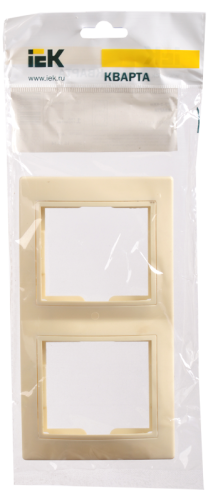 IEK Рамка РВ-2-ККм двухместная вертикальная Кварта кремовый (EMK21-K33-DM) фото 2 IEK Рамка РВ-2-ККм двухместная вертикальная Кварта кремовый (EMK21-K33-DM) фото 2
