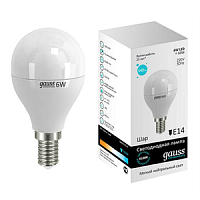 GAUSS Лампа светодиодная LED 6вт 230в Е14 белый мат.шар  (53126)