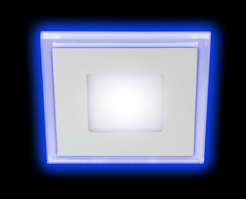 ЭРА LED 4-6 BL Точечные светильники  светодиодный квадратный c cиней подсветкой LED 6W 220V 4000K (Б0017495) фото 4