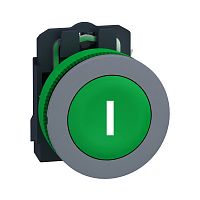 SCHNEIDER ELECTRIC Кнопка 22мм, зеленая, с возвратом, монтаж заподлицо, 1НО, пластик, маркировка I C0 (XB5FA3311C0)