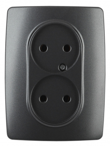 ЭРА Розетка 2X2P, 16A-250В, , антрацит, 12-2107-05 (Б0031242) ЭРА Розетка 2X2P, 16A-250В, , антрацит, 12-2107-05 (Б0031242)