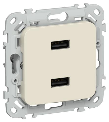 FLITE Розетка USB A+A 3,1А сливочный (FI-U21-D31-K86)